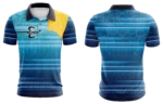 Blue Mandala Stripe Polo Shirt