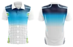 Gradient Blue & White Polo Shirt