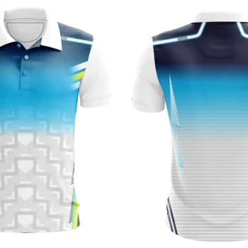 Gradient Blue & White Polo Shirt