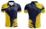 Navy Blue and Yellow Polo Shirt
