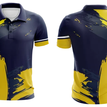 Navy Blue and Yellow Polo Shirt