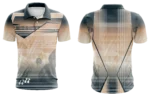 Tan Geometric Polo Shirt