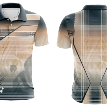 Tan Geometric Polo Shirt